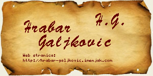 Hrabar Galjković vizit kartica